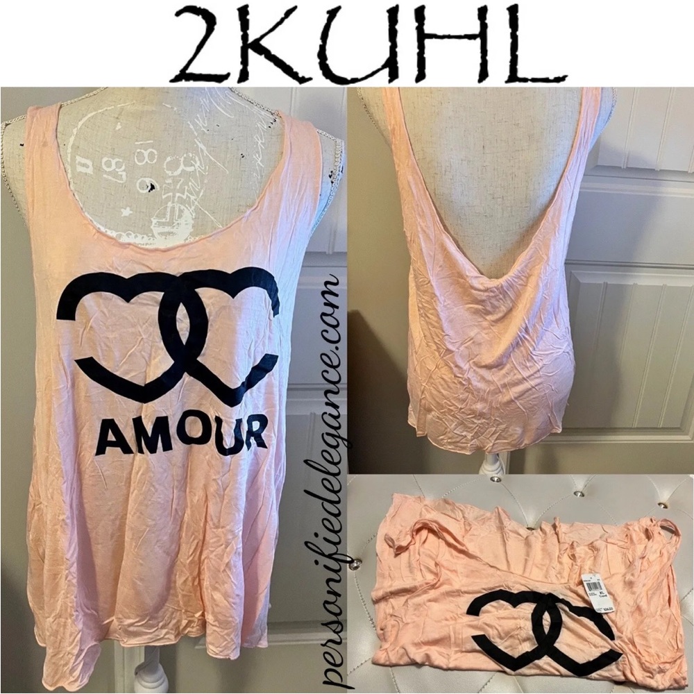 NEW 2Kuhl Trend Pink Amour Relaxed Tank Top Size XL